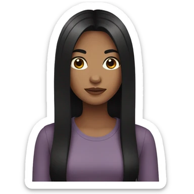 Girl with black hair sticker