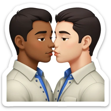 gay men kissing one, one dark hair sticker