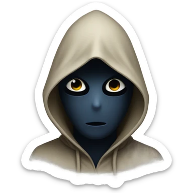 mysterious hooded figure portrait sticker