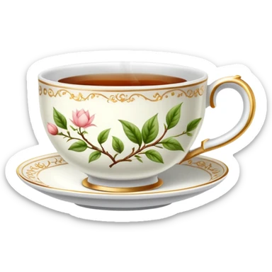 teacup with tea and steam sticker