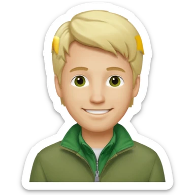 james silent hill a man with blonde hair and green jacket sticker