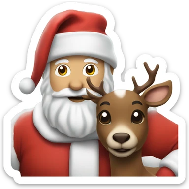 Santa Claus with Rudolf sticker