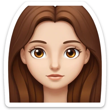 A girl with long brown hair and brown eyes  sticker