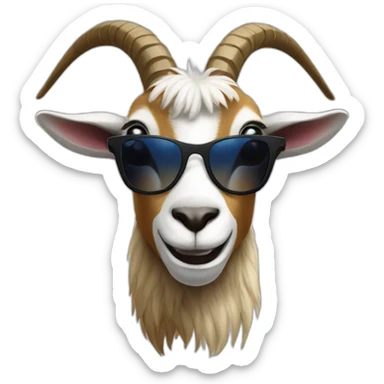 cool goat with sunglasses sticker