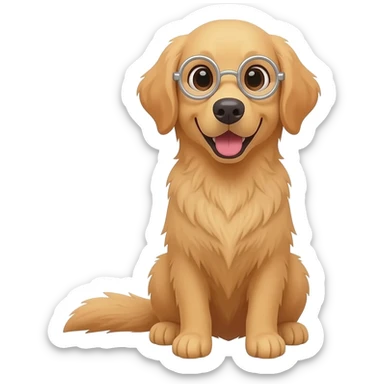 Dog wearing glasses sticker