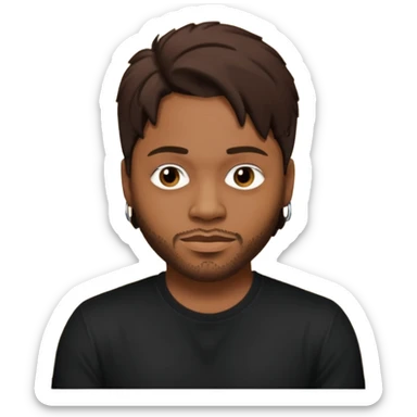 D'Angelo, R&B Singer (1974-2025) with dark brown hair sticker