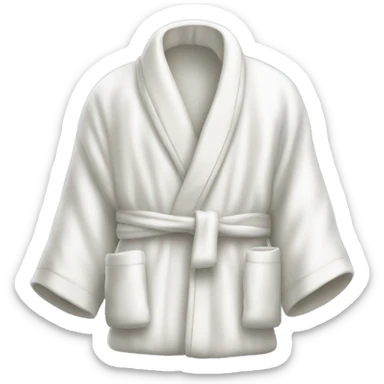 White silk slippers and robe sticker
