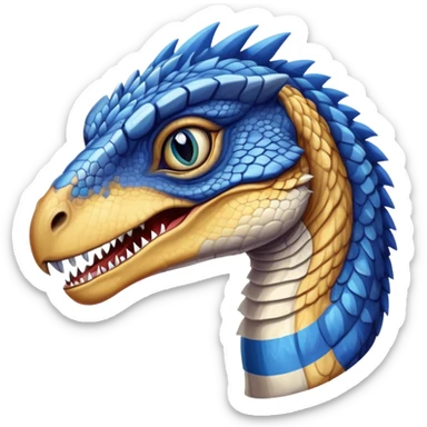 Velociraptor with a blue stripe sticker
