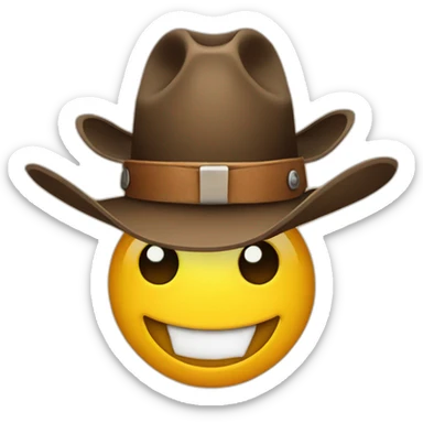 Smiley cowboy face with hat sticker