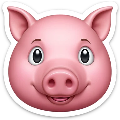 Pig's snout with a coin-shaped snout sticker