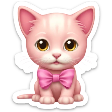pinkish kitten with bow sticker