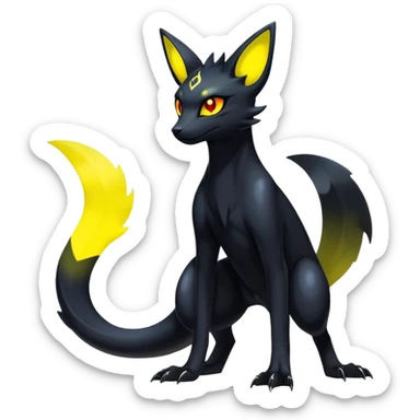 Shiny Dark Edgy Majestic Sophisticated Modern Gothic Gloomy Futuristic Salandit-Umbreon-Delcatty-Hybrid (Full body) sticker