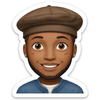 black man with tattooed faces wearing berets sticker