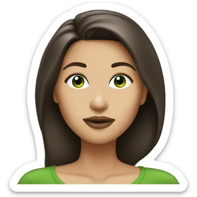 Brunette with plump lips and green eyes sticker