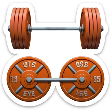 Gym facade with a sign featuring giant weights. sticker