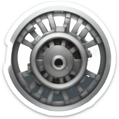 simple circular engine with letter x in the middle sticker