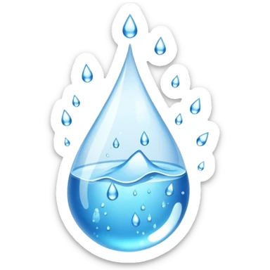 water droplet with splash and sparkles sticker