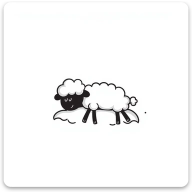 A fluffy sheep resting on a puffy white cloud in the sky sticker