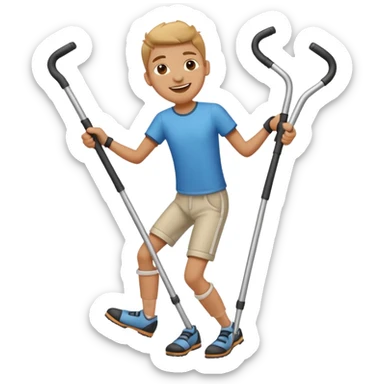 dancing with crutches sticker