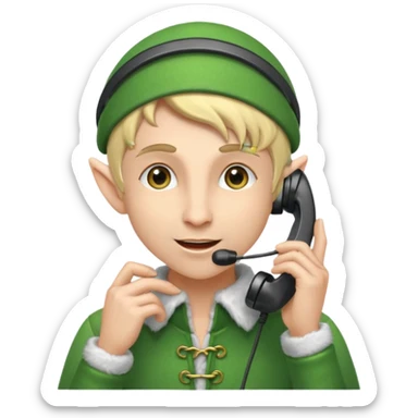elf talking on the phone sticker