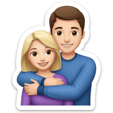 a man and a woman having a hug sticker