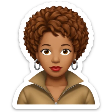 Macy Gray with brown hair sticker