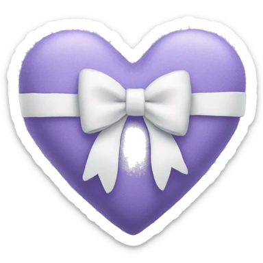 Lavender heart with white bow sticker