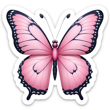 pink butterfly on paper sticker