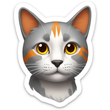 cat with grey and orange strokes sticker