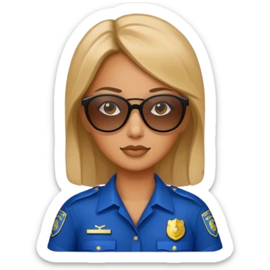 woman police wearing sun glasses sticker