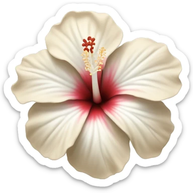 white and beige hibiscus flower  sticker