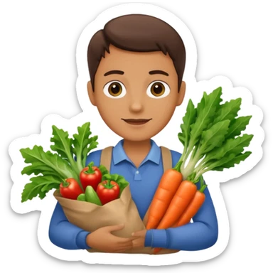 hours holding vegetables bag sticker