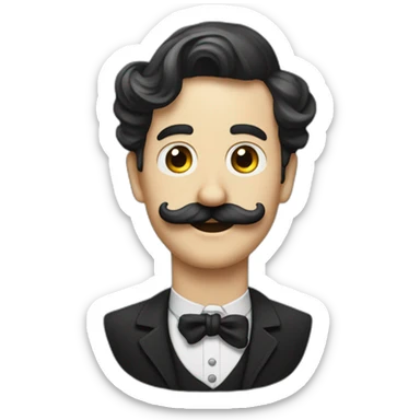 Emoji métisse avec chaplin moustache sticker
