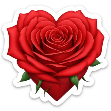 Heart shaped rose sticker