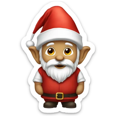 Gnome wearing Santa hat sticker