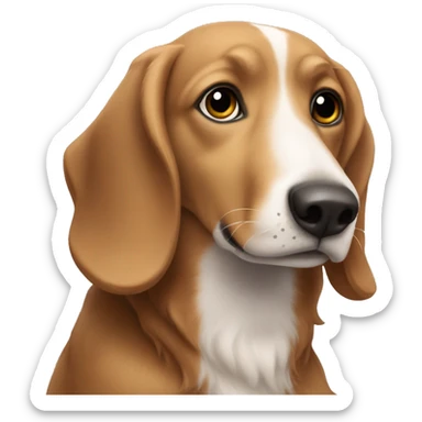 Perro salchicha peludo sticker