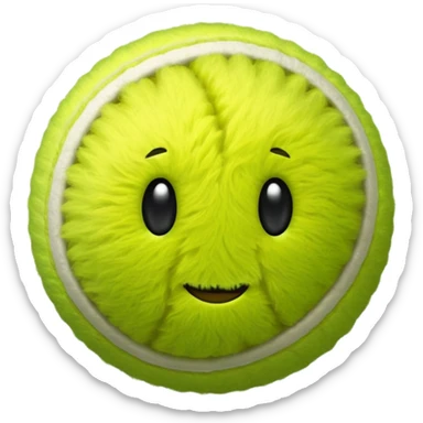 tennis ball bright fuzzy sphere sticker