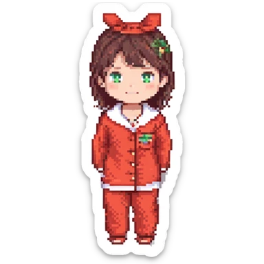 A blogger girl in red pajamas sticker