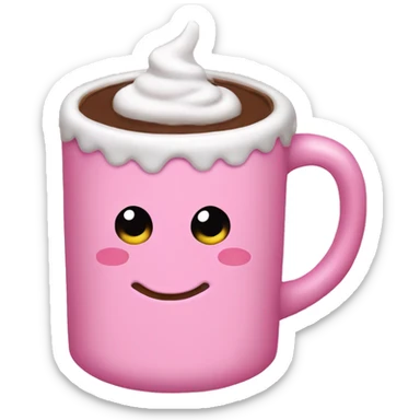 pink hot cocoa mug sticker