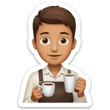 barista boy with coffee cup sticker