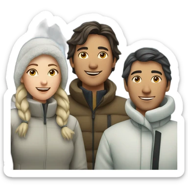 A group of 2 women and 2 men in the arctic sticker