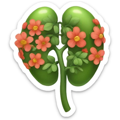 Floral kidney  sticker