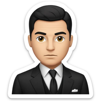 Mafia enforcer, suit and tie, sticker