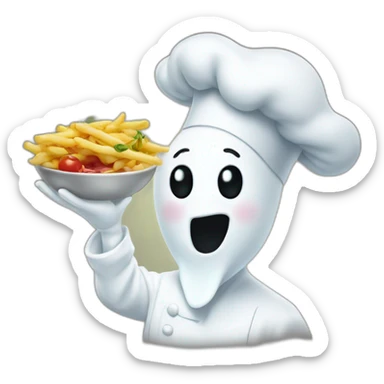 ghost chef blowing kiss with italian hand sticker