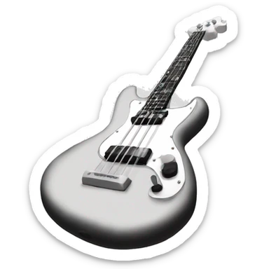 A black and white bass guitar  sticker