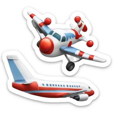 an airplane with a clown sticker