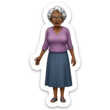 full body shot LGBTQIA black grandma with saggy bosom sticker