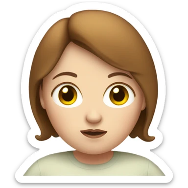 Very overweight young white short woman with brown hair sticker