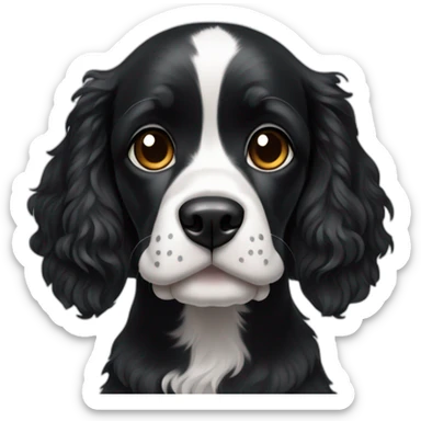Black Cocker dag with white paw sticker