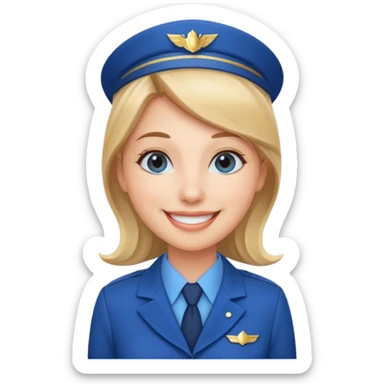 A friendly female flight attendant sticker
